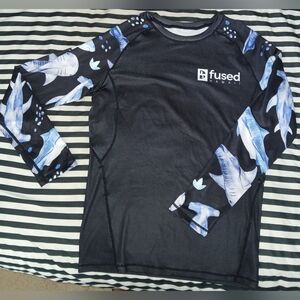 Fused Hawaii Black and Blue Long Sleeve Rashguard